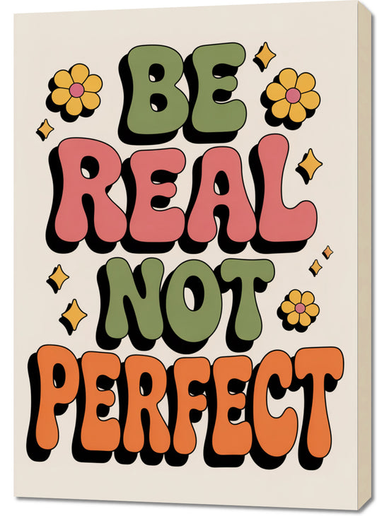 Obraz  Motywacyjny Afirmacja Retro Vintage Do Salonu  Be Real