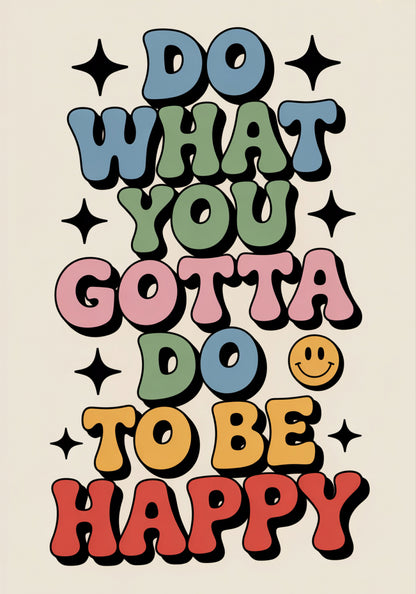 Plakat  Motywacyjny Afirmacja Retro Vintage Do Salonu Do What You