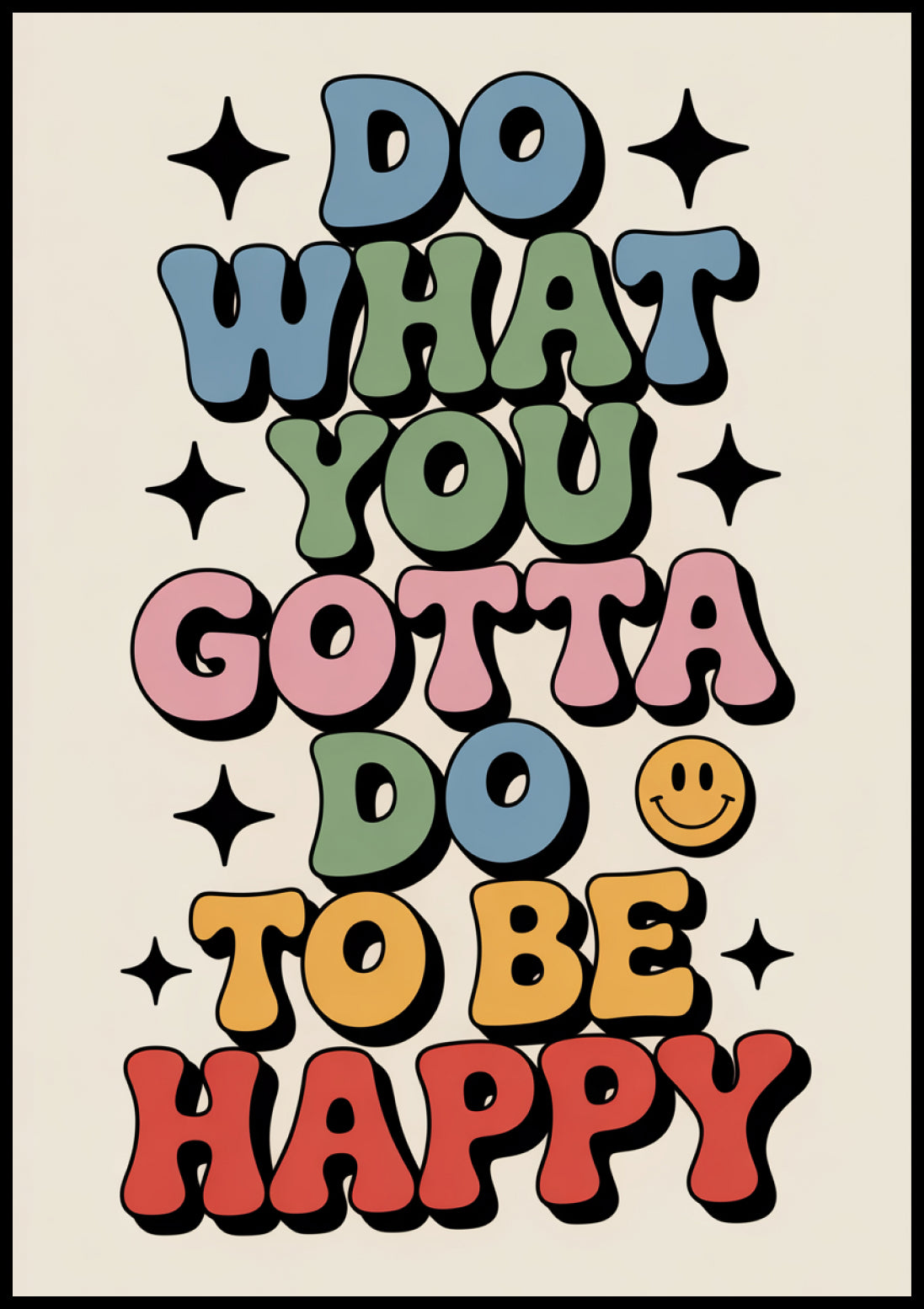 Plakat  Motywacyjny Afirmacja Retro Vintage Do Salonu Do What You