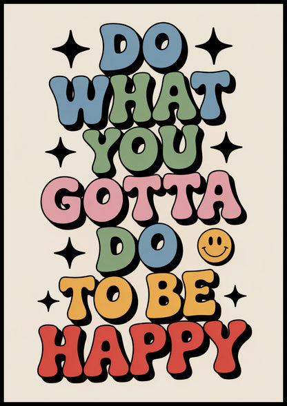 Plakat  Motywacyjny Afirmacja Retro Vintage Do Salonu Do What You