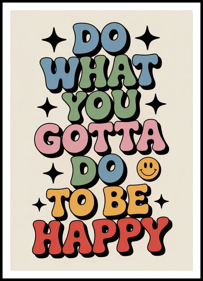 Plakat  Motywacyjny Afirmacja Retro Vintage Do Salonu Do What You