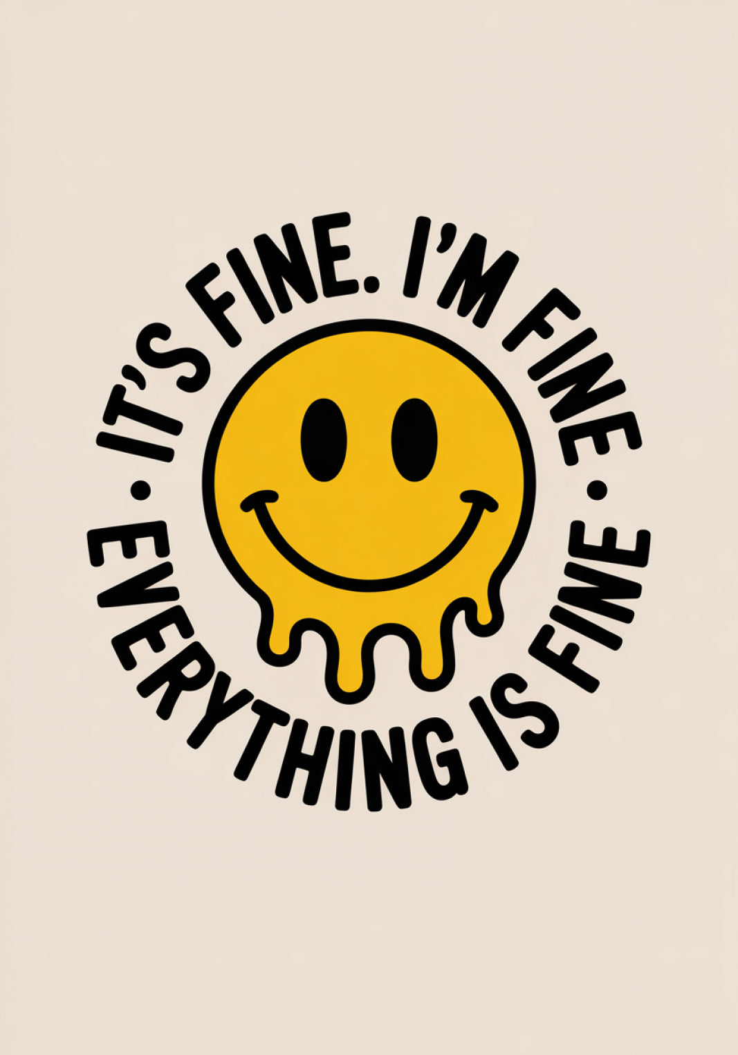 Plakat  Motywacyjny Afirmacja Retro Vintage Do Salonu It's Fine