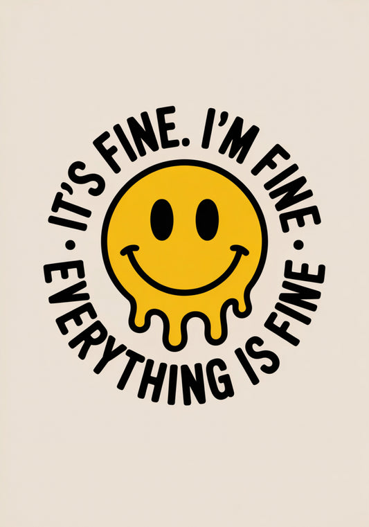 Plakat  Motywacyjny Afirmacja Retro Vintage Do Salonu It's Fine