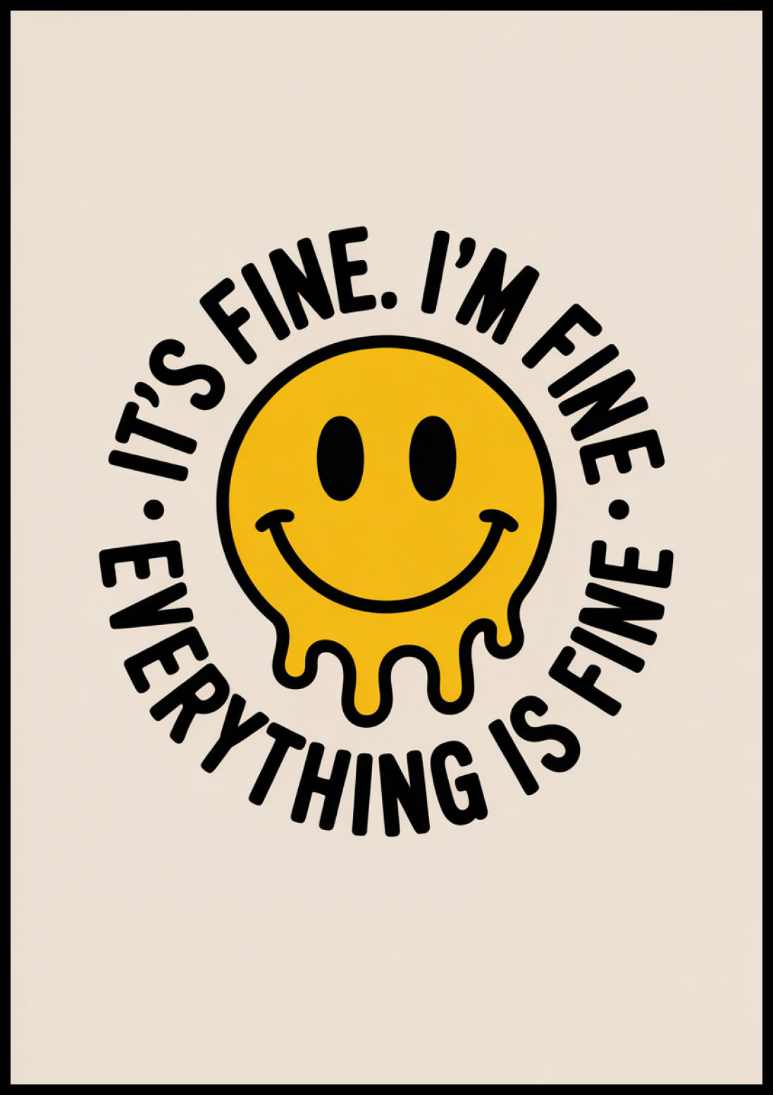 Plakat  Motywacyjny Afirmacja Retro Vintage Do Salonu It's Fine