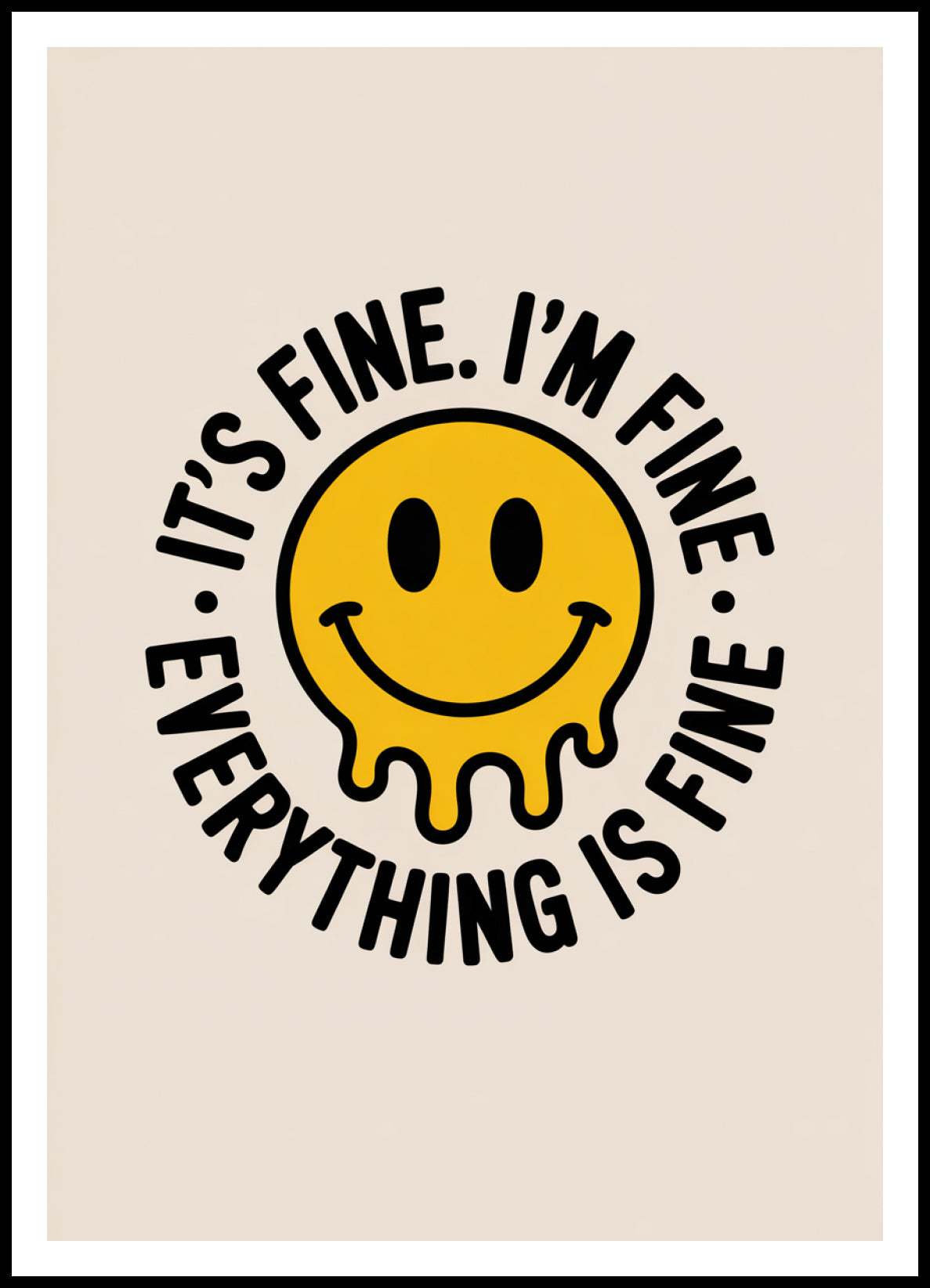 Plakat  Motywacyjny Afirmacja Retro Vintage Do Salonu It's Fine