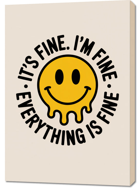 Obraz  Motywacyjny Afirmacja Retro Vintage Do Salonu It's Fine