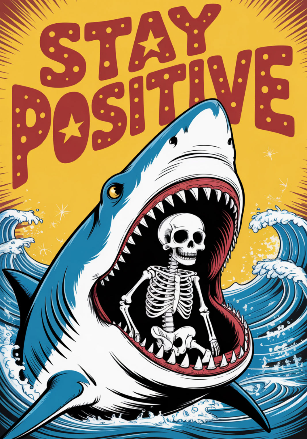 Plakat  Motywacyjny Afirmacja Retro Vintage Do Salonu  Stay Positive