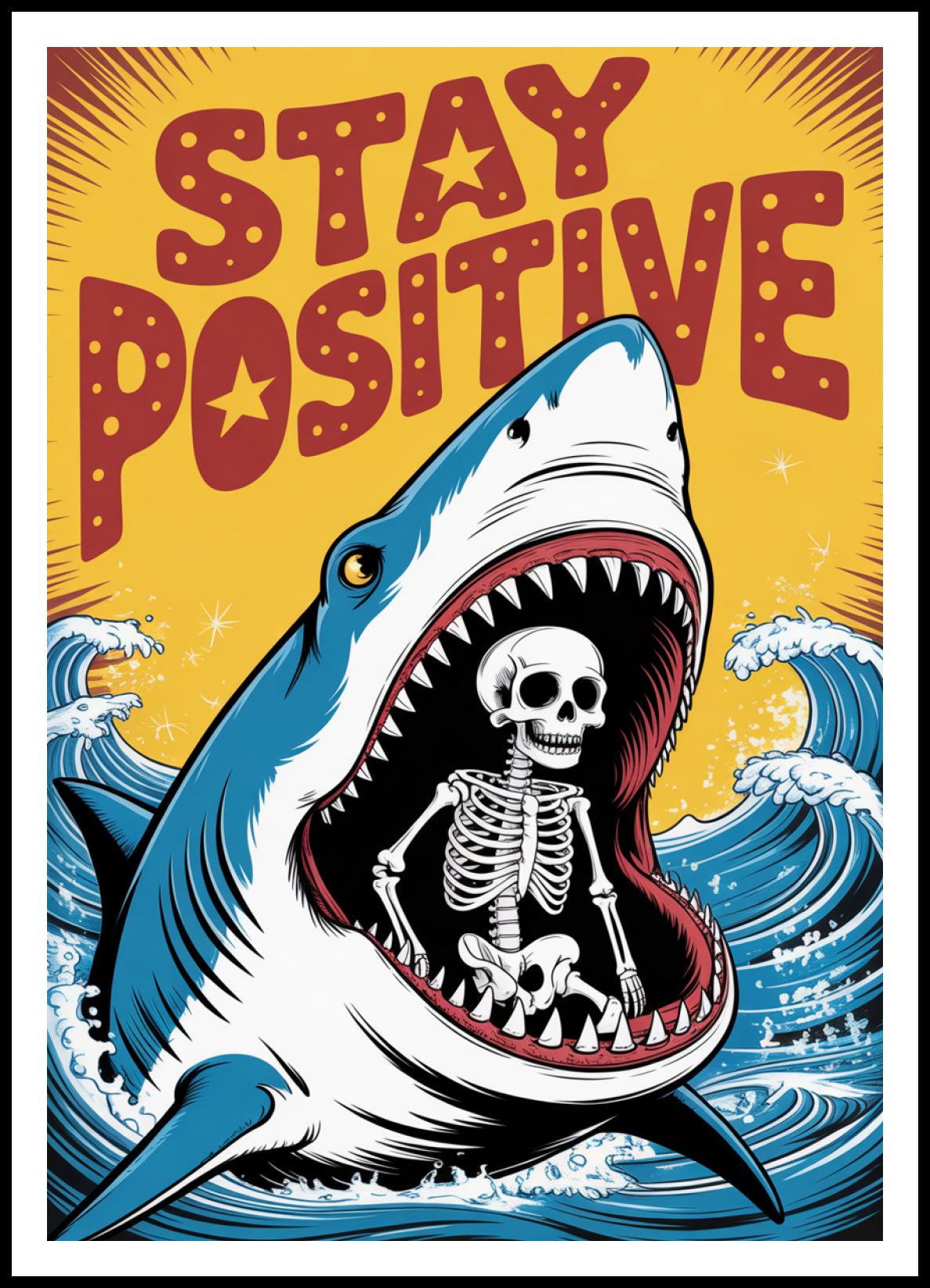 Plakat  Motywacyjny Afirmacja Retro Vintage Do Salonu  Stay Positive