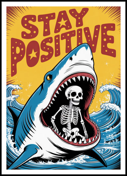 Plakat  Motywacyjny Afirmacja Retro Vintage Do Salonu  Stay Positive