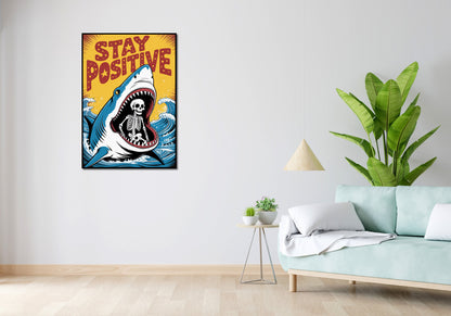Plakat  Motywacyjny Afirmacja Retro Vintage Do Salonu  Stay Positive