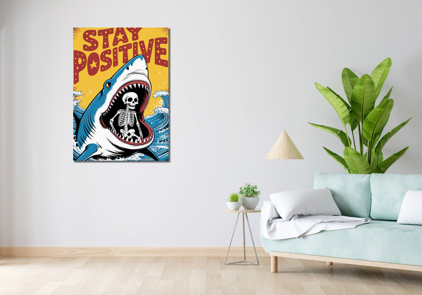 Obraz  Motywacyjny Afirmacja Retro Vintage Do Salonu  Stay Positive