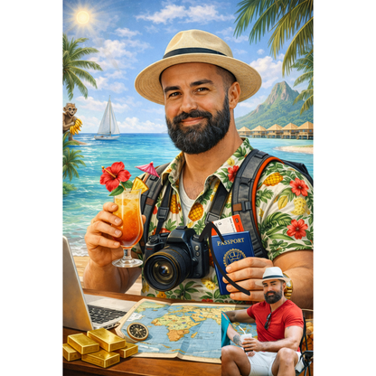 Karykatura ze Zdjęcia Portret Obraz 1 os.  Prezent na Urodziny