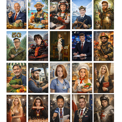 Karykatura ze Zdjęcia Portret Obraz 1 os.  Prezent na Urodziny