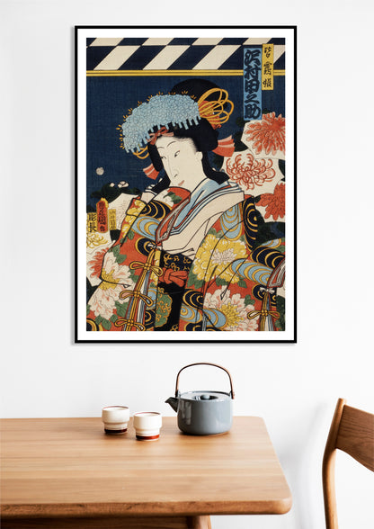 Gejsza w Kimono - Plakat Japoński Vintage