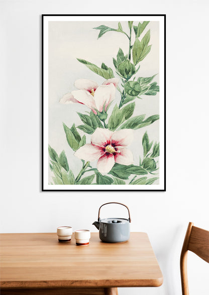 Hibiscus - Plakat Akwarelowy by Megata Morikaga