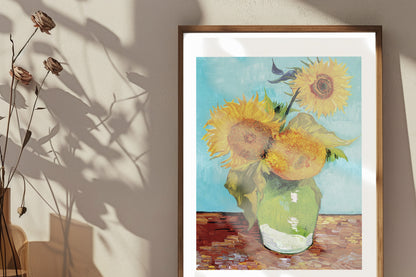 "Design Vase with Three Sunflowers" by Vincent van Gogh