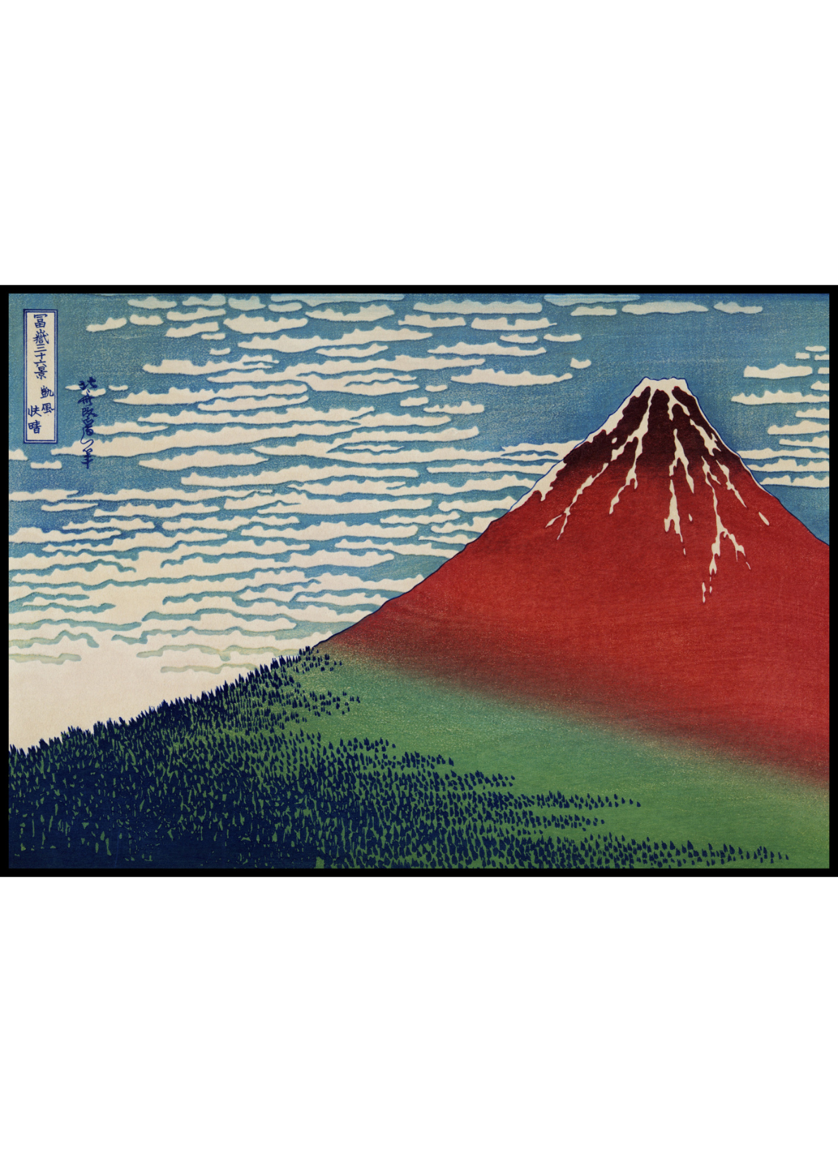 Hokusai – Plakat Czerwona Góra Fuji