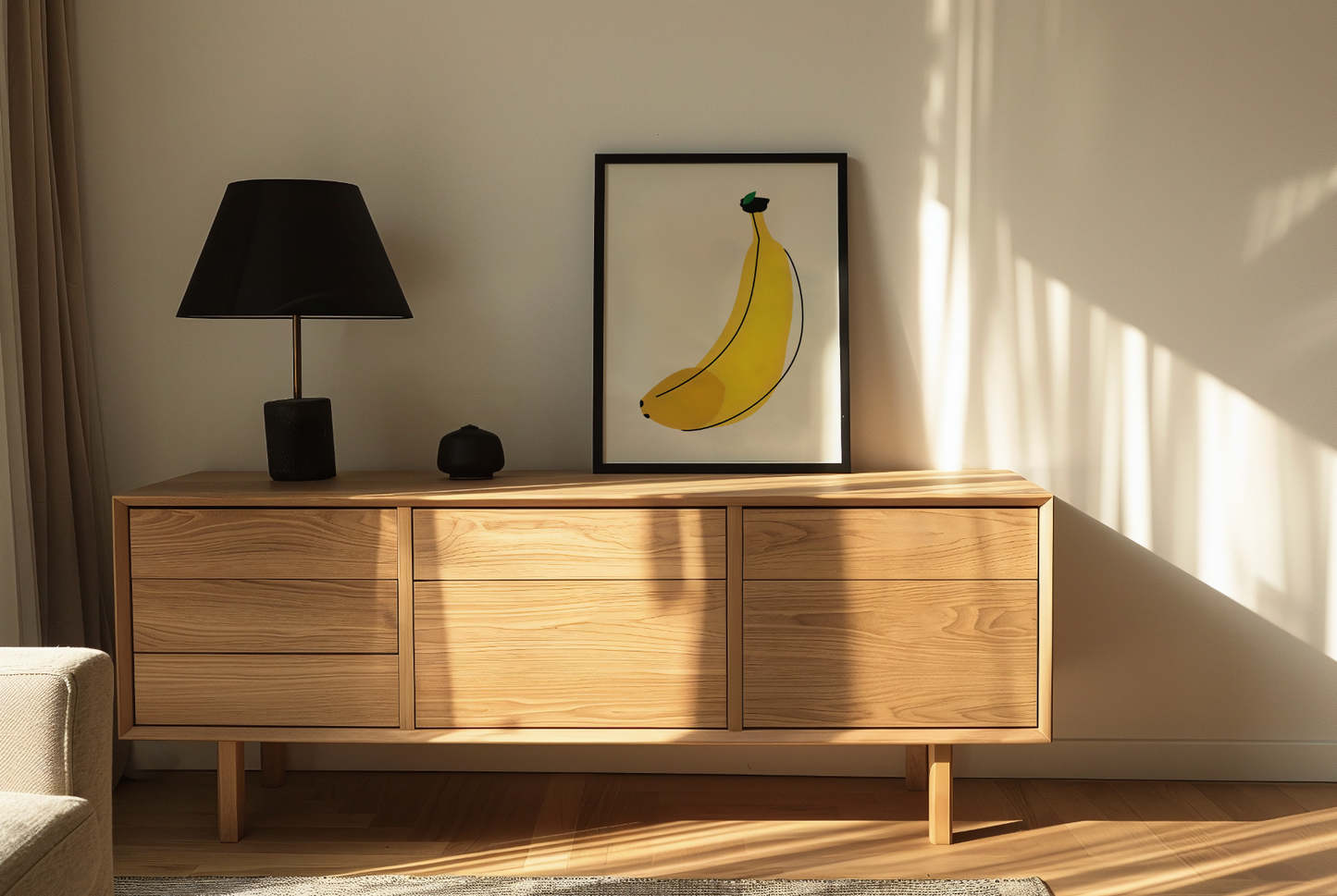 Plakat Banan – minimalistyczna dekoracja do kuchni