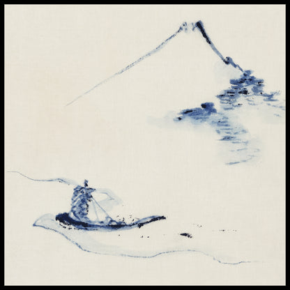 Plakat "A Person in a Small Boat" – Hokusai