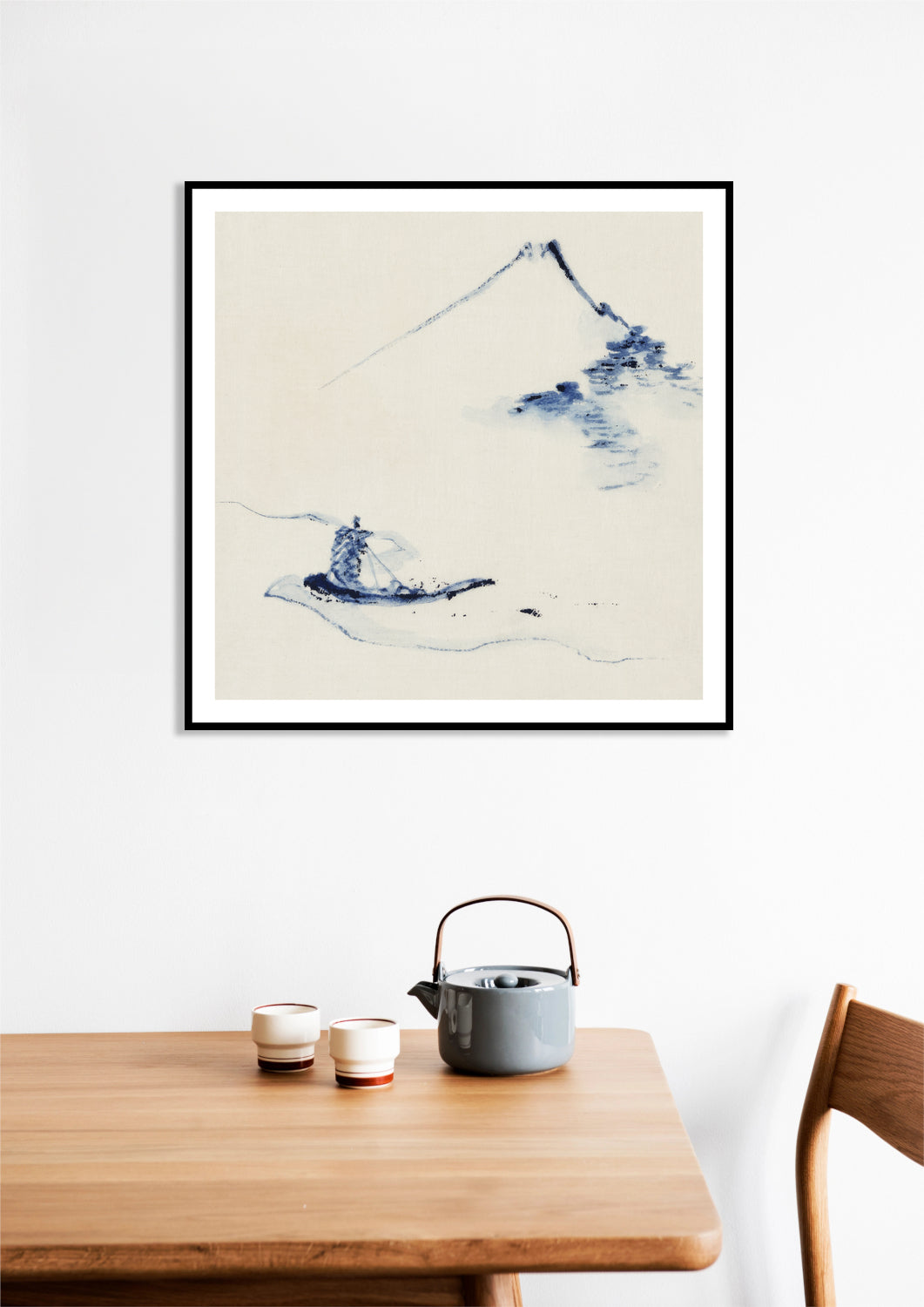 Plakat "A Person in a Small Boat" – Hokusai