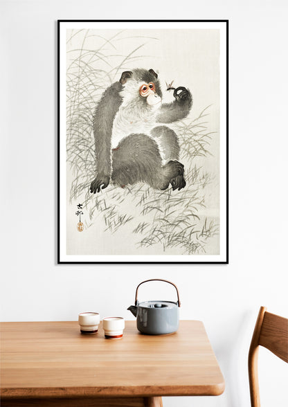 Plakat Małpa z Ważką - Koson Ohara