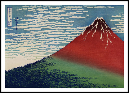 Hokusai – Plakat Czerwona Góra Fuji