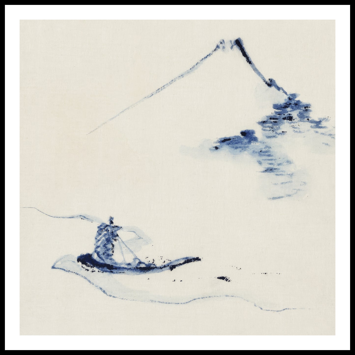 Plakat "A Person in a Small Boat" – Hokusai