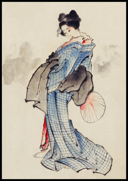 Katsushika Hokusai - Plakat Gejsza w Kimono